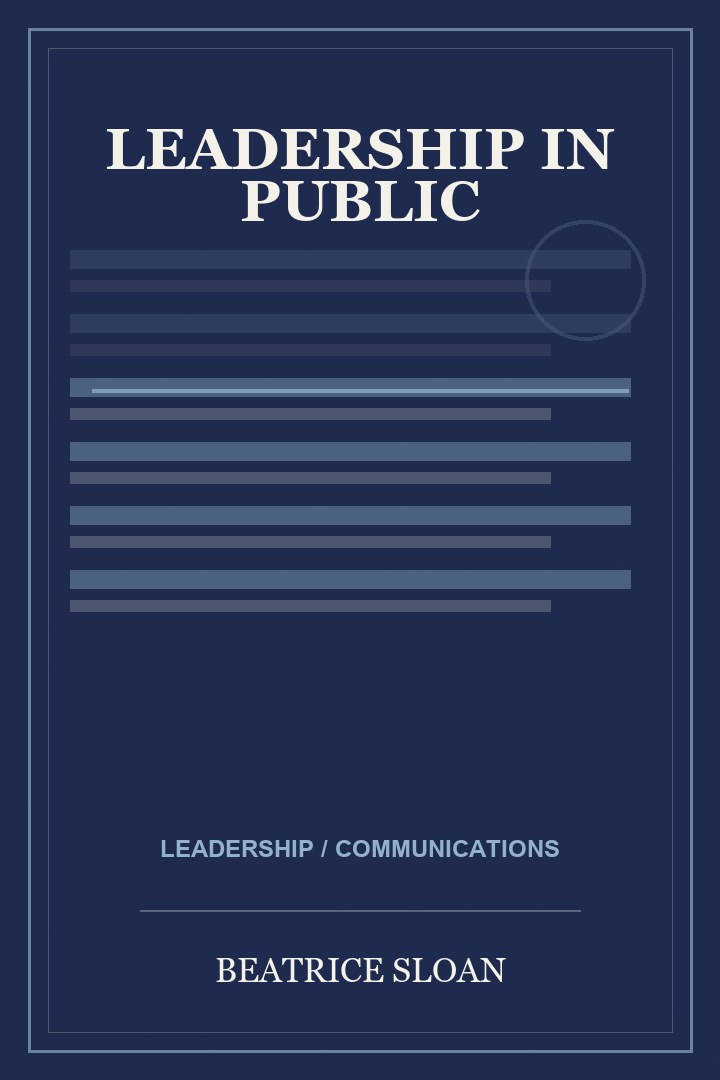 Book cover for Leadership in Public by Beatrice Sloan